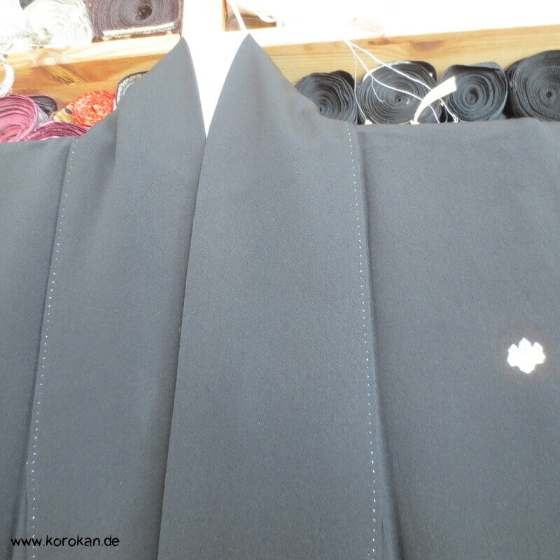 bestickter Bambuswald Seidencrepe Tomesode Kimono