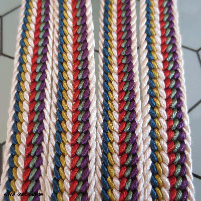 regenbogen bunt gestreifter Obijime, Seide