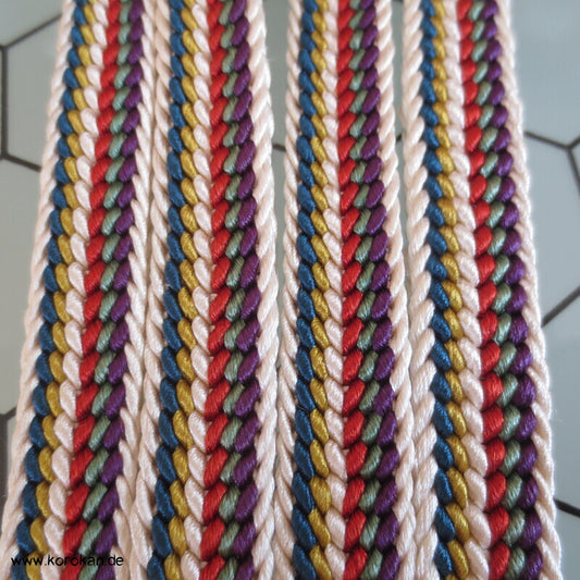 regenbogen bunt gestreifter Obijime, Seide