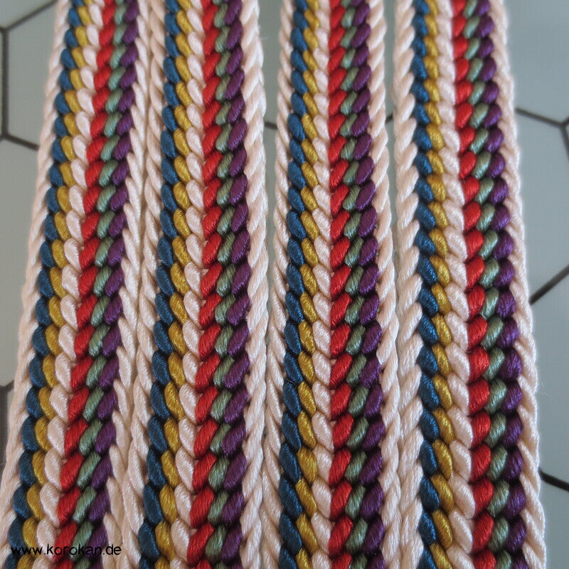 regenbogen bunt gestreifter Obijime, Seide