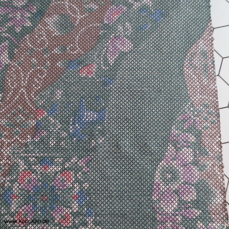 Michinagadori Druck Tsumugi Kimono Seide