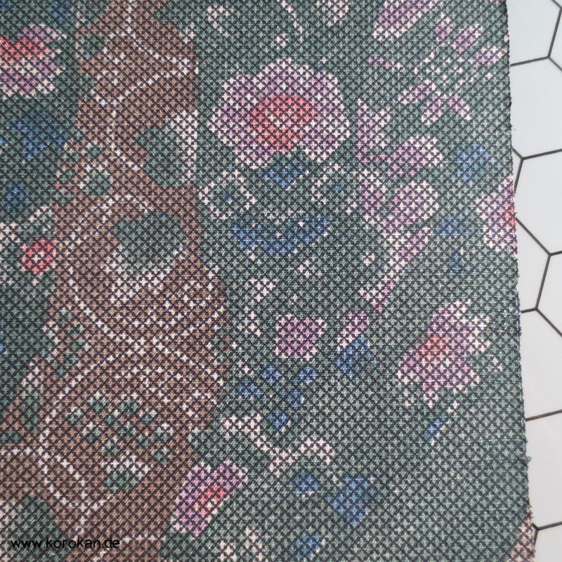 Michinagadori Druck Tsumugi Kimono Seide