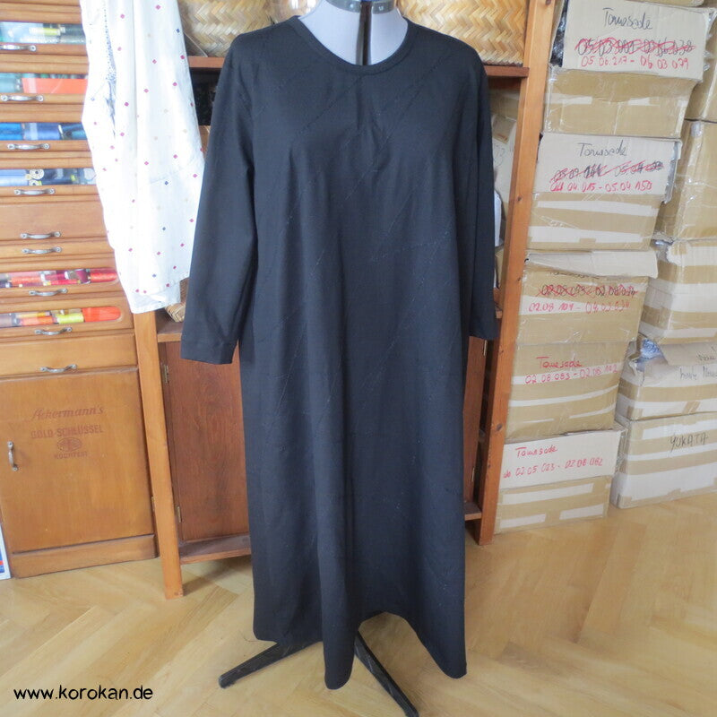 bestickter dicker Baumwolljersey A Linie Kleid, stretchig, XL