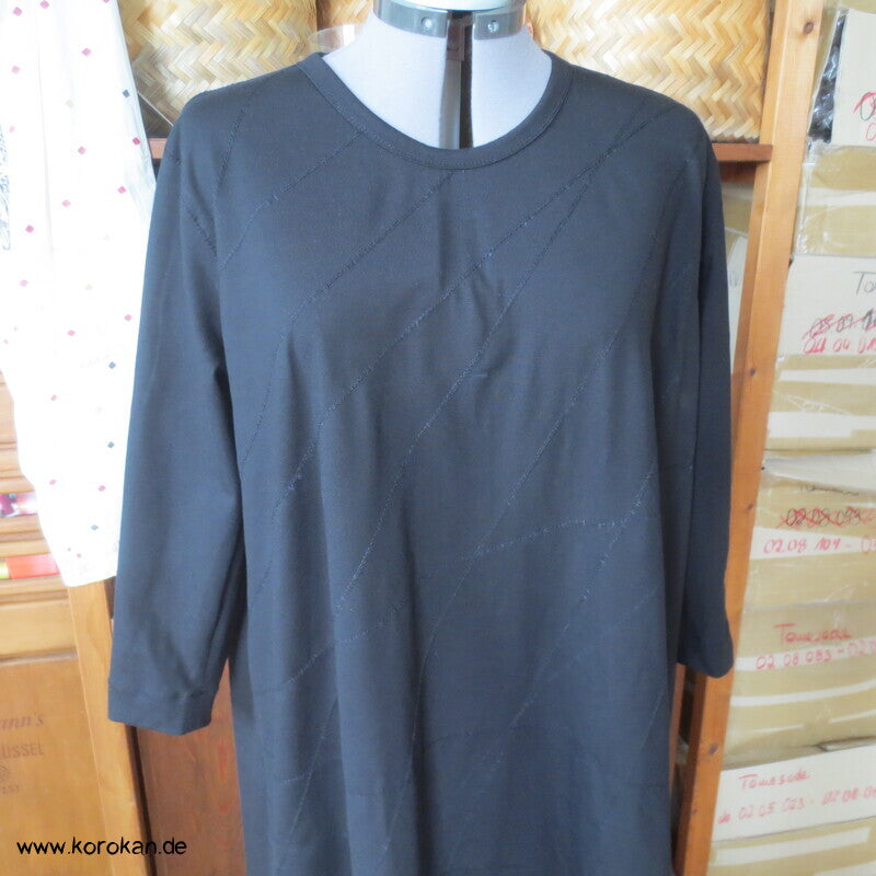 bestickter dicker Baumwolljersey A Linie Kleid, stretchig, XL