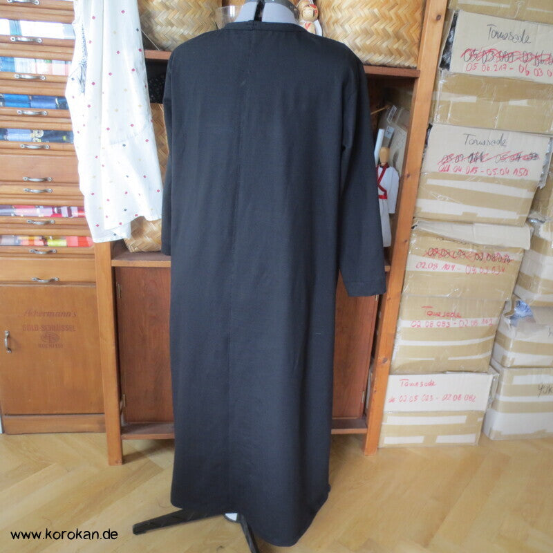 bestickter dicker Baumwolljersey A Linie Kleid, stretchig, XL