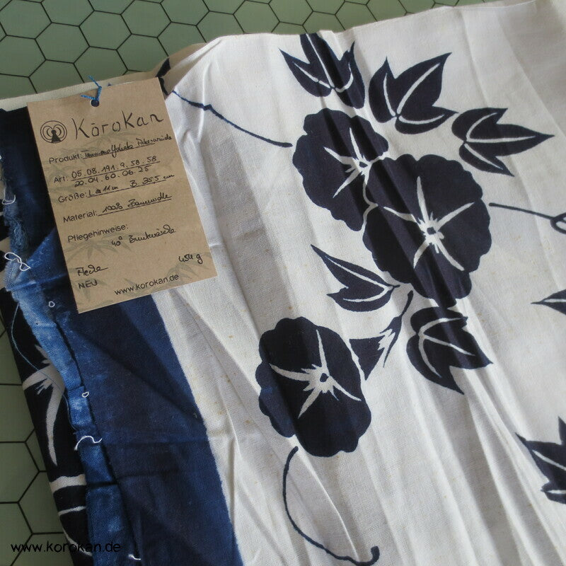 Ackerwinden Blaudruck Yukata Kimono Baumwoll Stoff
