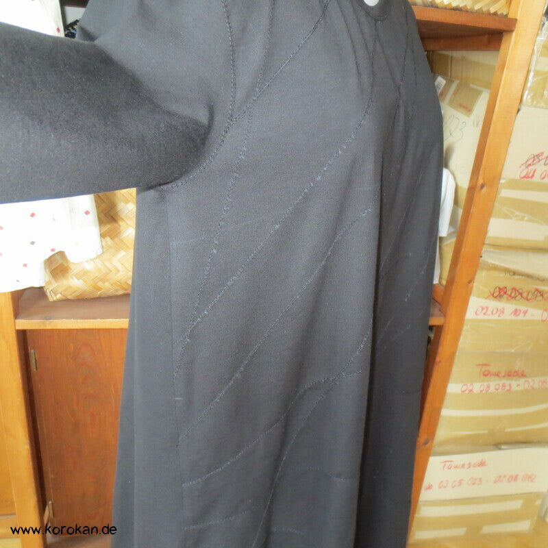 bestickter dicker Baumwolljersey A Linie Kleid, stretchig, XL