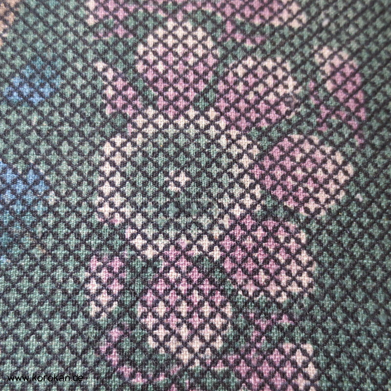 Michinagadori Druck Tsumugi Kimono Seide
