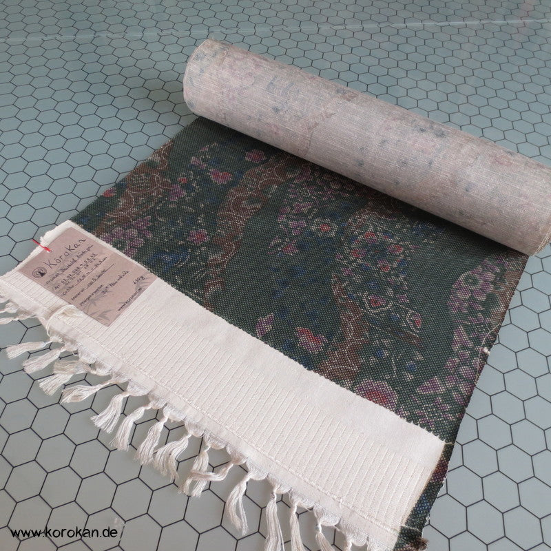Michinagadori Druck Tsumugi Kimono Seide