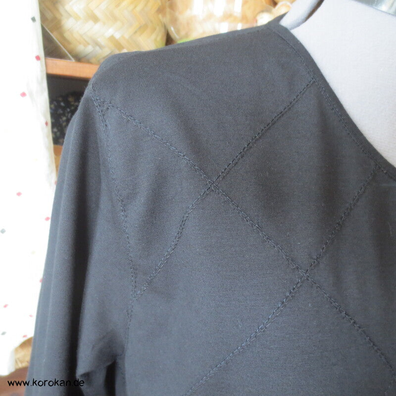 bestickter dicker Baumwolljersey A Linie Kleid, stretchig, XL, knielang