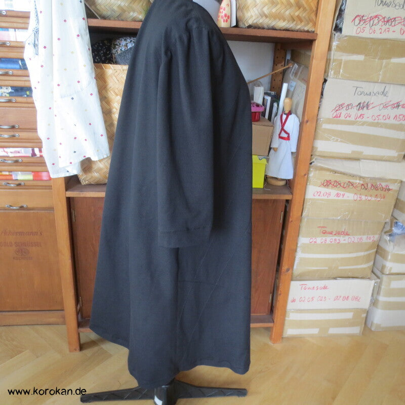 bestickter dicker Baumwolljersey A Linie Kleid, stretchig, XL, knielang
