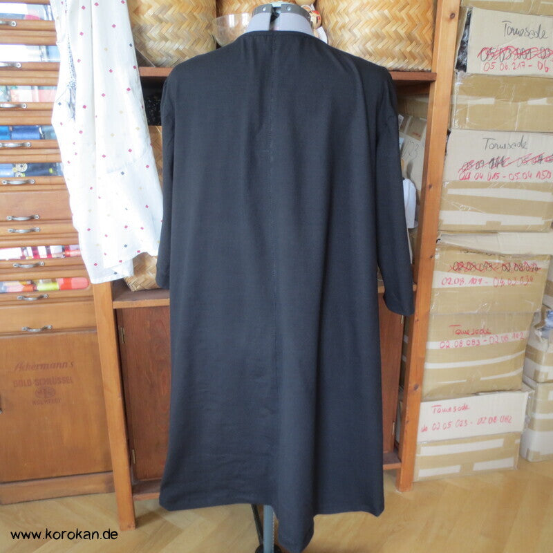 bestickter dicker Baumwolljersey A Linie Kleid, stretchig, XL, knielang
