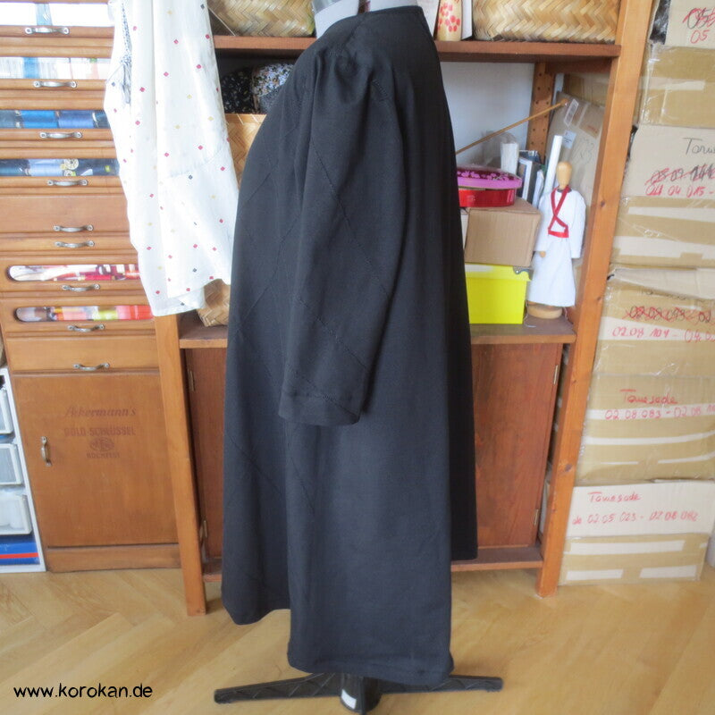 bestickter dicker Baumwolljersey A Linie Kleid, stretchig, XL, knielang