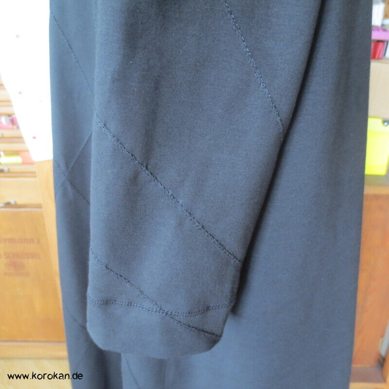 bestickter dicker Baumwolljersey A Linie Kleid, stretchig, XL, knielang