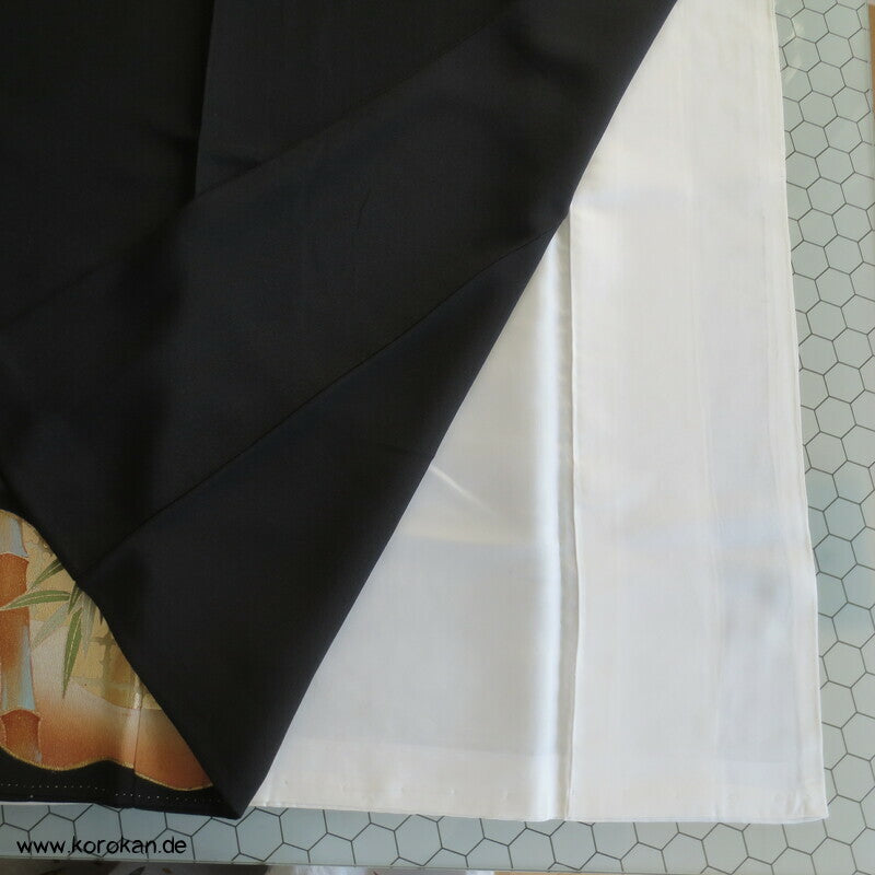 bestickter Bambuswald Seidencrepe Tomesode Kimono