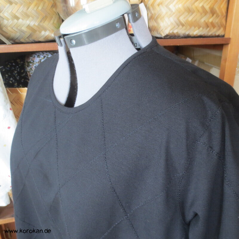 bestickter dicker Baumwolljersey A Linie Kleid, stretchig, XL, knielang