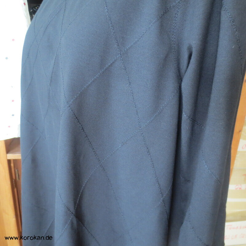 bestickter dicker Baumwolljersey A Linie Kleid, stretchig, XL, knielang