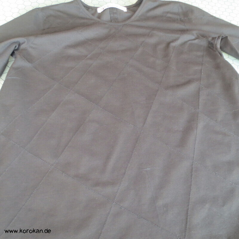 bestickter dicker Baumwolljersey A Linie Kleid, stretchig, XL, knielang