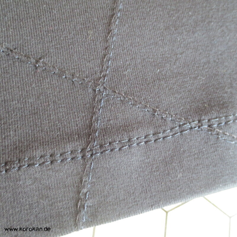 bestickter dicker Baumwolljersey A Linie Kleid, stretchig, XL, knielang