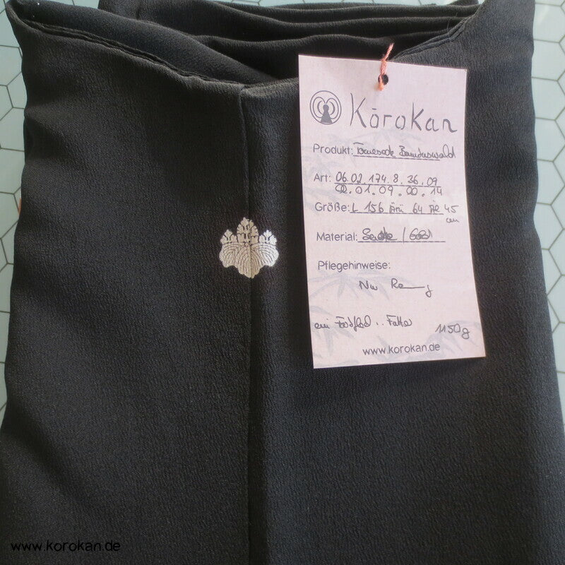 bestickter Bambuswald Seidencrepe Tomesode Kimono
