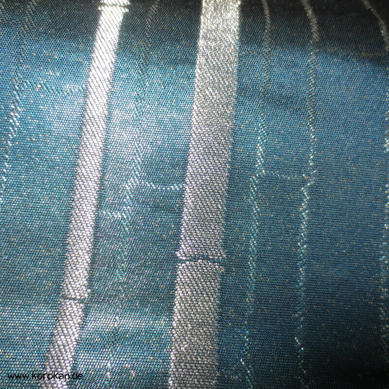 Bambusstreifen indigo - silber Fukuro Obi