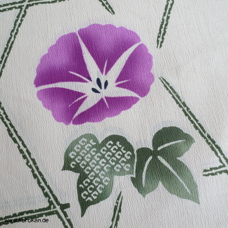 japanische Asagao Prachtwinden Yukata Kimono Baumwoll Krepp Stoffrolle