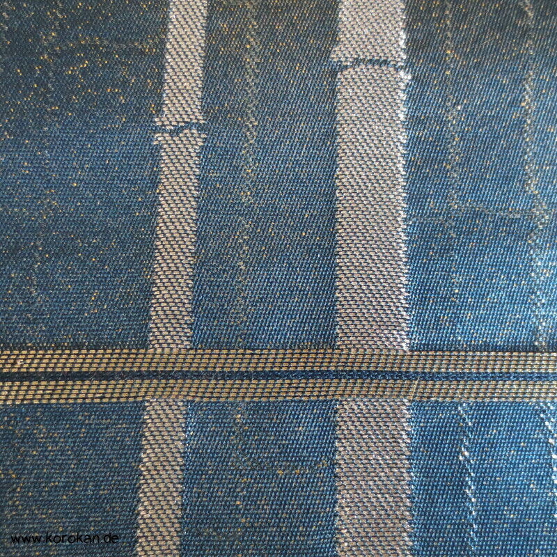 Bambusstreifen indigo - silber Fukuro Obi