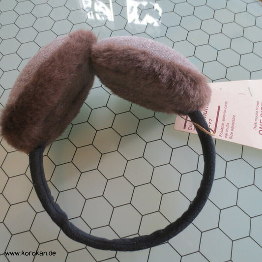 Muji Earmuffs, braun, Wolle / Acryl, mit Bügel